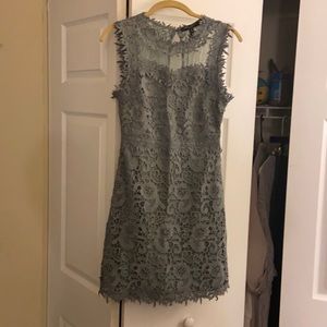 Sage green lace mini dress